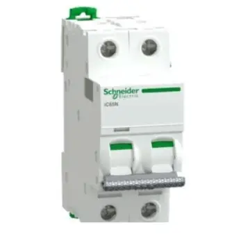 Schneider Electric miniature circuit breaker, Pro iC65N 2P C10AA91NC210, is a replacement for A9F18210.