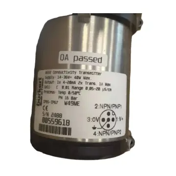 Burkert 8222 conductivity transmitter 561670 temperature resistant