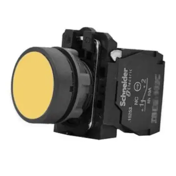 Schneider Electric yellow flat-head button, XB5AA51C 1NO