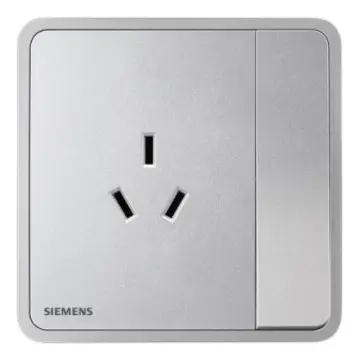 SIEMENS 10A Three-Pole Socket with Switch, 5UB11233NC02 Starry Silver, Zita Series