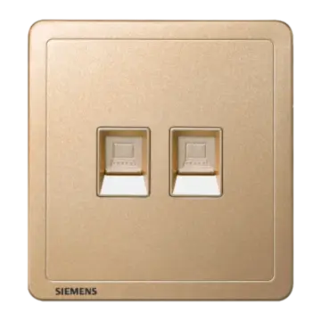 SIEMENS 2-outlet computer socket CAT5E, 5UH14653NC03 Sun Gold, Classic Adela Series