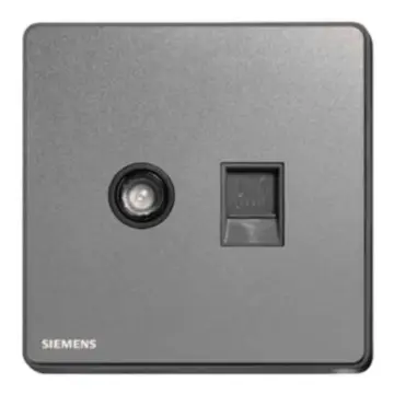 SIEMENS CAT5E 5UH81353NC05 TV Socket (5-850MHz + 1 PC Socket) - Grey