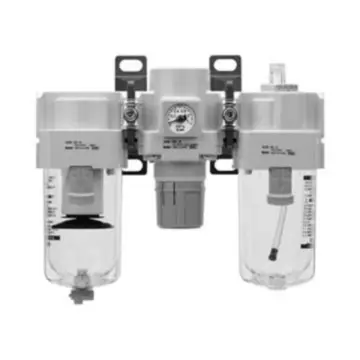 SMC triple unit, AC40-04E-6-B: air filter + pressure regulator + lubricator