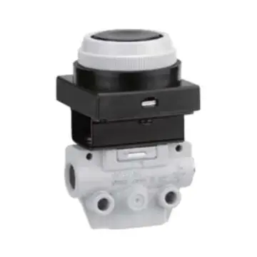 SMC mechanical control valve, VM122-M5-33A push-button (flat head), bottom piping, 2-position 2-way, M5