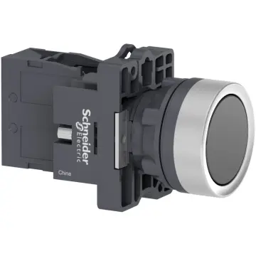 XA2EH021 Complete push button plastic flush black 22mm push 1NO