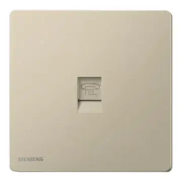 SIEMENS single-position telephone jack, 5UH31613NC04 Champagne Gold, from the Acus series.