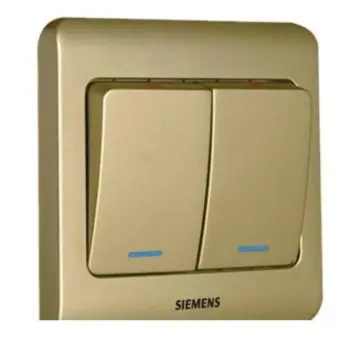 SIEMENS Vision Series 2-position single-pole rocker switch (with fluorescent indicator), 5TA01151CC133, gold-brown.