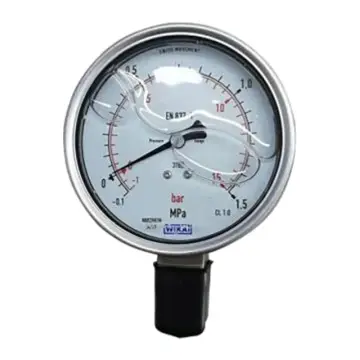 WIKA pressure gauge, 233.50.100 LM 0~1.6MPa, radial mounting, thread: G1/2, silicone oil filled.