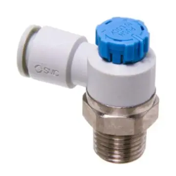 SMC elbow speed control valve, AS2211F-01-06A, intake throttle, R1/8", 6mm connecting pipe.