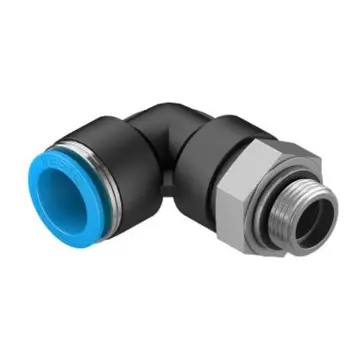 Festo quick-connect elbow, QSL-G3/8-16, 186348, external thread, with external hexagonal head.
