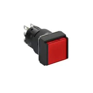 Schneider Electric self-resetting illuminated button, XB6ECW4B1F, square, red, 24V, 1NO/NC.