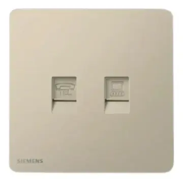 SIEMENS CAT5E, 5UH31633NC04 Telephone + Computer Socket (Champagne Gold) - Acus Series