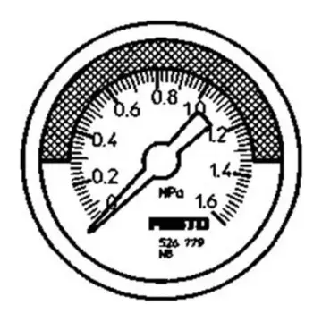 Festo pressure gauge, MA-40-1,6-R1/8-MPA-E-RG, 526779 R1/8, 0 to 1.6 MPa