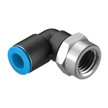 Festo internal thread quick-connect elbow, QSLF-1/4-6-B, 153275 with external hex socket.