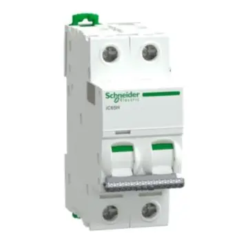 Schneider Electric miniature circuit breaker, Pro iC65H 2P B10AA91HB210, is a replacement for A9F27210.