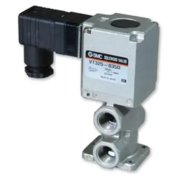 SMC 5-way solenoid valve, VT325-034D, direct-acting, normally closed type.