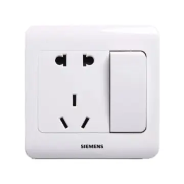 SIEMENS Vision Series 5-hole socket with single switch, 5UB01081CC1, Elegant White (discontinued, replacement model 5UB82243NC01).