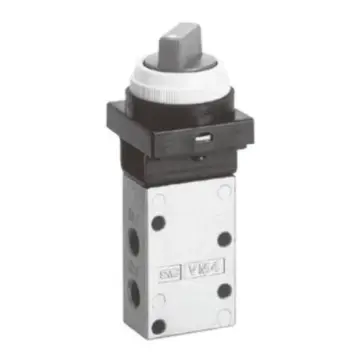 SMC 3-way mechanical control valve, VM430-01-34R, red knob type (2-position).