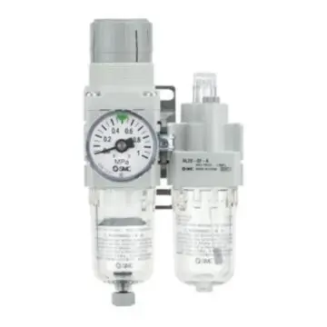 SMC Dual Unit, AC20A-02CG-A, Connector Rc1/4", Automatic Drainage, with Pressure Gauge
