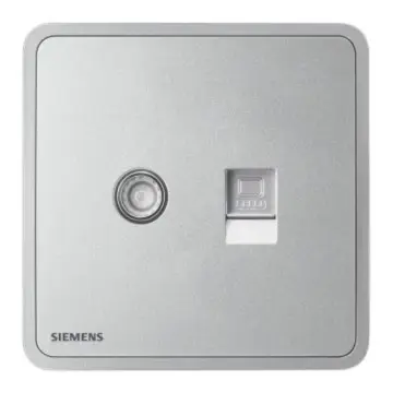 SIEMENS TV + Computer (Category 6) Socket, 5UH11783NC02 Starry Silver, Zita Series