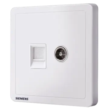 SIEMENS TV + 6-outlet computer socket, 5UH14743NC01, Elegant White, Adela Series