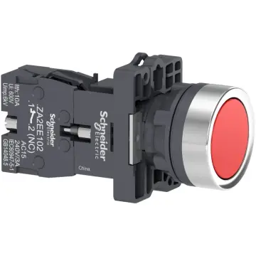 XA2EH042 Complete push button plastic flush red 22mm push unmarked 1NC