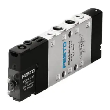 Festo 2-position 5-way single-electro-operated valve, CPE10-M1BH-5LS-M7, 196928, externally piloted.