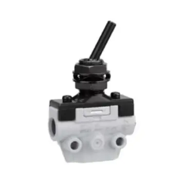 SMC mechanical control valve, VM122-M5-08A, ribbed type, bottom piping, 2-position 2-way, M5