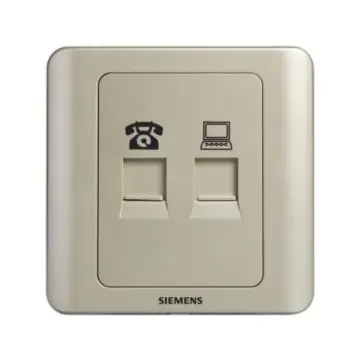 SIEMENS 2-outlet computer/telephone jack (Category 5e), 5TG01251CC133