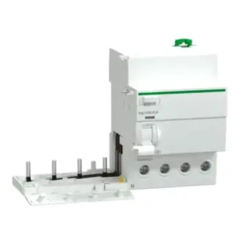 Schneider Electric miniature circuit breaker, Pro Vigi iC65 ELE 4P 40A 100mA AA9RCD1440A2, is a replacement for A9V18440.