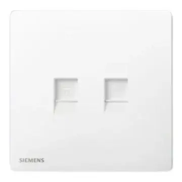 SIEMENS 2-outlet computer socket CAT5E, 5UH31653NC01, Matte White, from the Huichen Acus series.