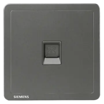 SIEMENS single-piece telephone jack, 5UH14613NC06, Smoky Gray, Adela Series