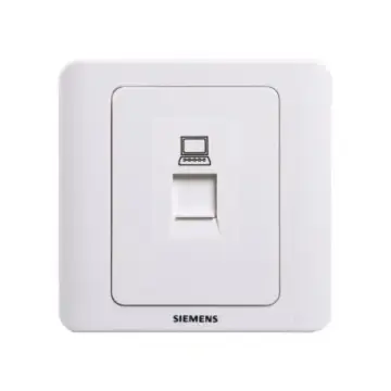 SIEMENS Vision Series Single-Person 8-Pin Computer Socket RJ45 (Category 5e), 5TG01211CC1, Elegant White