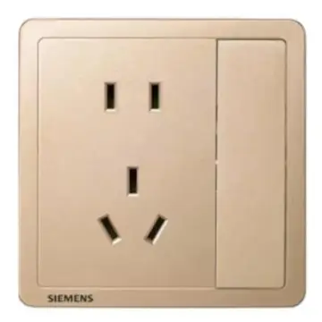 SIEMENS 10A Two- or Three-Pole Socket with Single-Pole Switch, 5UB14243NC032P Sunrise Gold, Adela Series