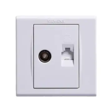SIEMENS 2-outlet standard TV + computer socket (Category 6 unshielded), 5UH86753NC01