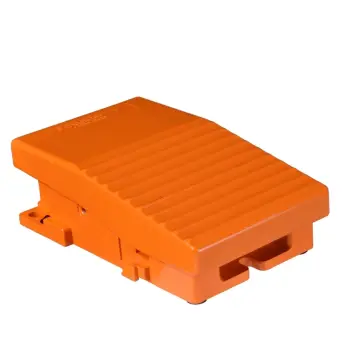 XPER110 single foot switch IP66 without cover metallic orange 1NC+1NO