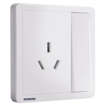 SIEMENS 10A Three-Pole Socket with Single-Pole Switch, 5UB14233NC01, Elegant White, Adela Series
