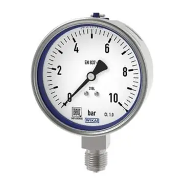 WIKA pressure gauge, 233.50.100-EV, -0.1-0.7MPa, G1/2 silicone oil filled, radial without edge.