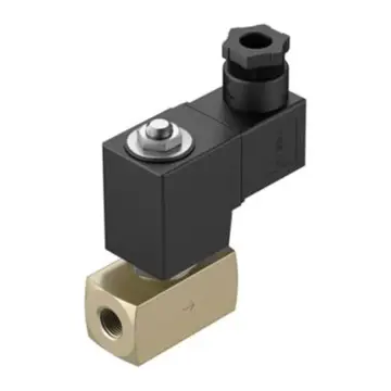 Festo 2-position 2-way solenoid valve, VZWD-L-M22C-M-G14-20-V-1P4-15, 1491830, normally closed, mechanically reset.
