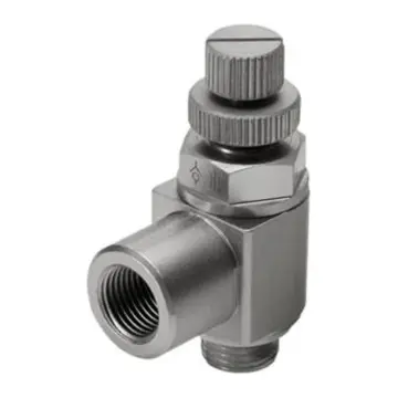 Festo throttle valve, GRLZ-1/4-RS-B, 151198 L type, knurled screw, intake throttle.