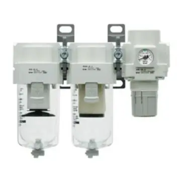 SMC triple unit, AC20C-01E-B: air filter + oil mist separator + pressure regulator