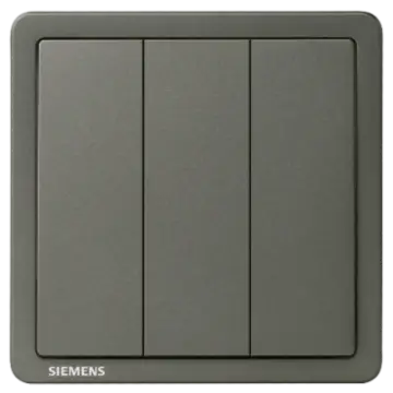 SIEMENS 10AX Three-position Single-pole Switch, 5TA14313NC06 Smoky Gray, Adela Series