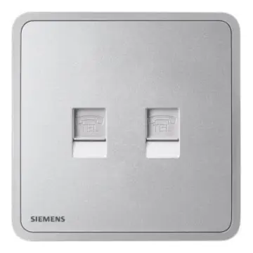 SIEMENS 2-Pole Telephone Socket, 5UH11643NC02 Starry Silver, Zita Series