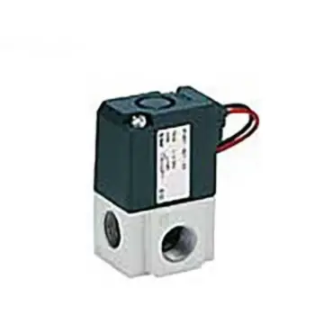SMC 3-way solenoid valve, VT307V-5H1-02-F, direct-acting seat valve, resilient seal.