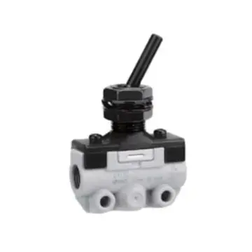 SMC mechanically controlled valve, VM120-01-08A, ribbed type, side piping, 2-position 2-way, R1/8