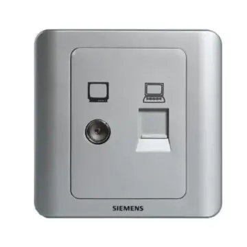 SIEMENS Two-Outlet Computer/TV Socket (5-850MHz), 5TG01161CC122