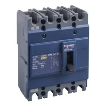 Schneider Electric molded case circuit breaker, EZD100E4060N, fixed 4-pole.