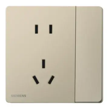 SIEMENS 10A two- or three-pole socket with single-pole switch, 5UB31263NC04 Champagne Gold, Huichen Acus Series