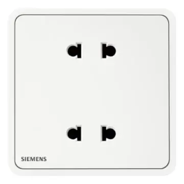 SIEMENS Dual-Pole Flat/Round Socket, 5UB11123NC01, Chenxi White, Zita Series