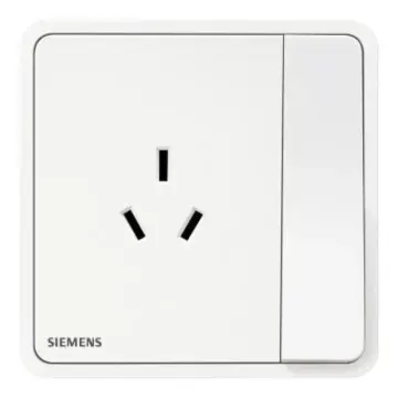 SIEMENS 10A Three-Pole Socket with Switch, 5UB11233NC01, Chenxi White, Ruiyi Zita Series